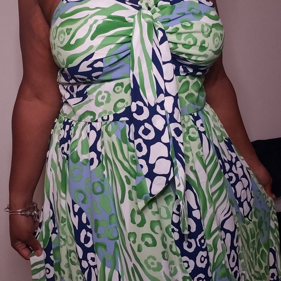 Printed Multicolor Maxi Plus Size Dress - Picture 3 of 5